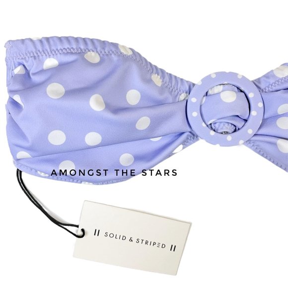 Solid & Striped Sasha Purple & White Polka Dot Bandeau Bikini Top - Picture 4 of 7